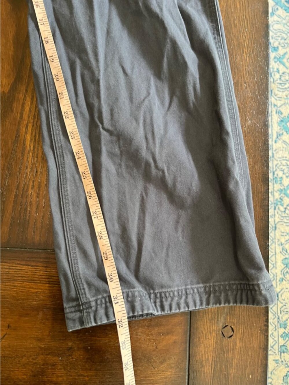 Duluth Khaki Carpenter Pants Blue Grey Cotton Khaki Relaxed Casual Men's 44 X 34 - Picture 9 of 9